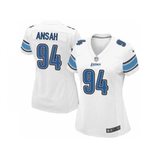Nike NFL Detroit Lions #94 Ziggy Ansah Elite Women's Road White Jersey Nike NFL Detroit Lions #94 Ziggy Ansah Elite Women's Road White Jersey