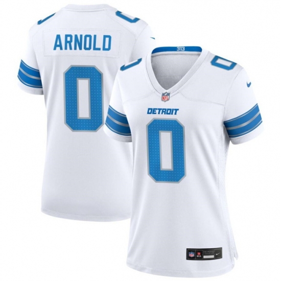 Women Detroit Lions 0 Terrion Arnold White 2024 Stitched Jersey Women Detroit Lions 0 Terrion Arnold White 2024 Stitched Jersey