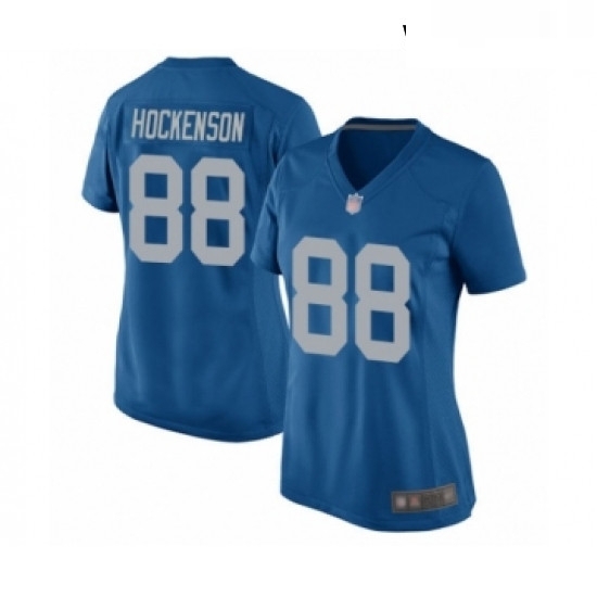 Womens Detroit Lions 88 TJ Hockenson Game Blue Alternate Football Jersey Womens Detroit Lions 88 TJ Hockenson Game Blue Alternate Football Jersey