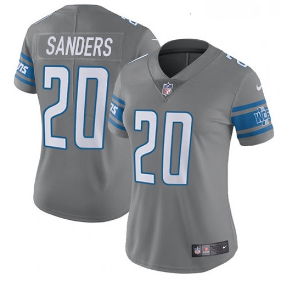Womens Nike Detroit Lions 20 Barry Sanders Limited Steel Rush Vapor Untouchable NFL Jersey Womens Nike Detroit Lions 20 Barry Sanders Limited Steel Rush Vapor Untouchable NFL Jersey