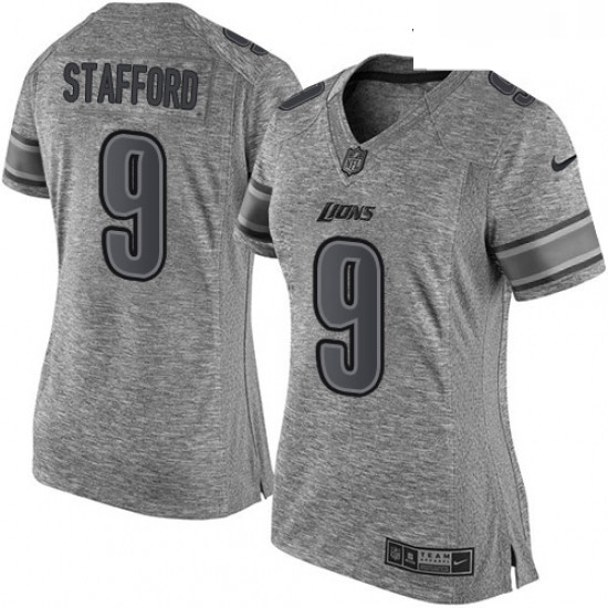 Womens Nike Detroit Lions 9 Matthew Stafford Limited Gray Gridiron NFL Jersey Womens Nike Detroit Lions 9 Matthew Stafford Limited Gray Gridiron NFL Jersey