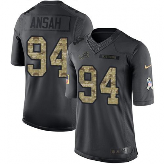 Nike Lions #94 Ziggy Ansah Black Youth Stitched NFL Limited 2016 Salute to Service Jersey Nike Lions #94 Ziggy Ansah Black Youth Stitched NFL Limited 2016 Salute to Service Jersey