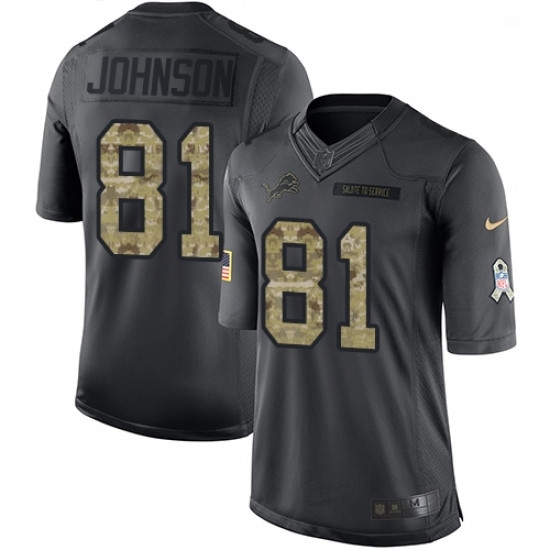 Youth Nike Detroit Lions 81 Calvin Johnson Limited Black 2016 Salute to Service NFL Jersey Youth Nike Detroit Lions 81 Calvin Johnson Limited Black 2016 Salute to Service NFL Jersey