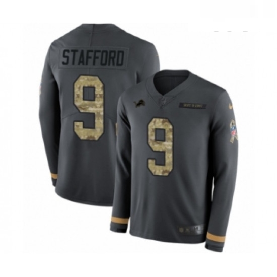 Youth Nike Detroit Lions 9 Matthew Stafford Limited Black Salute to Service Therma Long Sleeve NFL Jersey Youth Nike Detroit Lions 9 Matthew Stafford Limited Black Salute to Service Therma Long Sleeve NFL Jersey