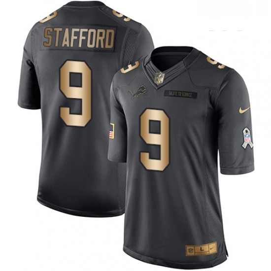 Youth Nike Detroit Lions 9 Matthew Stafford Limited BlackGold Salute to Service NFL Jersey Youth Nike Detroit Lions 9 Matthew Stafford Limited BlackGold Salute to Service NFL Jersey