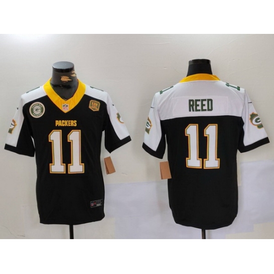 Men Green Bay Packers 11 Jayden Reed Black White 2024 F U S E Home Patch 13 Time World Champions Vapor Untouchable Limited Stitched Jersey 1 Men Green Bay Packers 11 Jayden Reed Black White 2024 F U S E Home Patch 13 Time World Champions Vapor Untouchable Limited Stitched Jersey 1