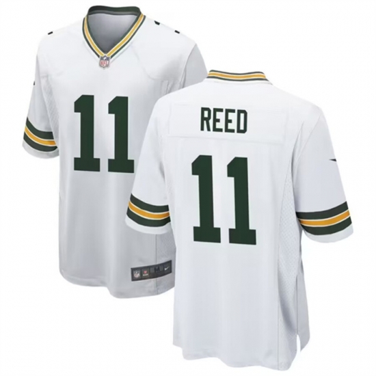Men Green Bay Packers 11 Jayden Reed White Stitched Game Jersey Men Green Bay Packers 11 Jayden Reed White Stitched Game Jersey