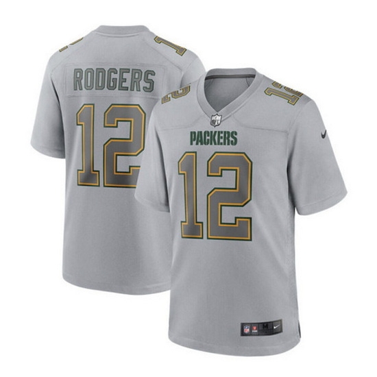 Men Green Bay Packers 12 Aaron Rodgers Gray Atmosphere Fashion Stitched Game Jersey Men Green Bay Packers 12 Aaron Rodgers Gray Atmosphere Fashion Stitched Game Jersey