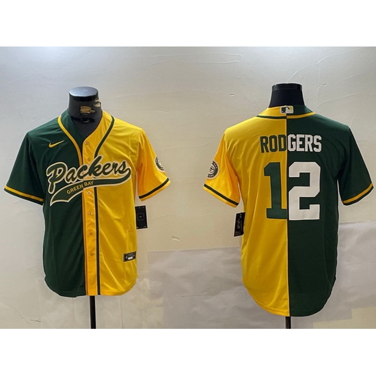 Men Green Bay Packers 12 Aaron Rodgers Green Cool Base Stitched Baseball Jersey 5 Men Green Bay Packers 12 Aaron Rodgers Green Cool Base Stitched Baseball Jersey 5