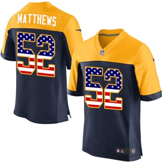Men Nike Green Bay Packers 52 Clay Matthews Elite Navy Blue Alternate USA Flag Fashion NFL Jersey Men Nike Green Bay Packers 52 Clay Matthews Elite Navy Blue Alternate USA Flag Fashion NFL Jersey