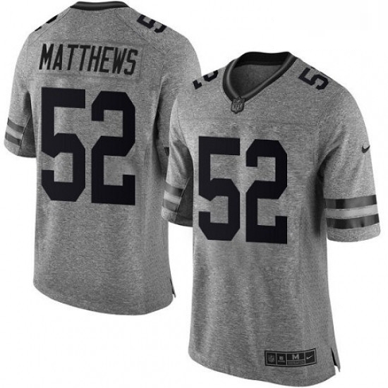 Men Nike Green Bay Packers 52 Clay Matthews Limited Gray Gridiron NFL Jersey Men Nike Green Bay Packers 52 Clay Matthews Limited Gray Gridiron NFL Jersey