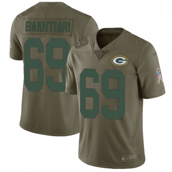 Men Nike Green Bay Packers 69 David Bakhtiari Limited Olive 2017 Salute to Service NFL Jersey Men Nike Green Bay Packers 69 David Bakhtiari Limited Olive 2017 Salute to Service NFL Jersey
