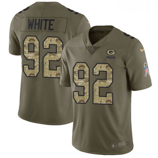 Men Nike Green Bay Packers 92 Reggie White Limited OliveCamo 2017 Salute to Service NFL Jersey Men Nike Green Bay Packers 92 Reggie White Limited OliveCamo 2017 Salute to Service NFL Jersey