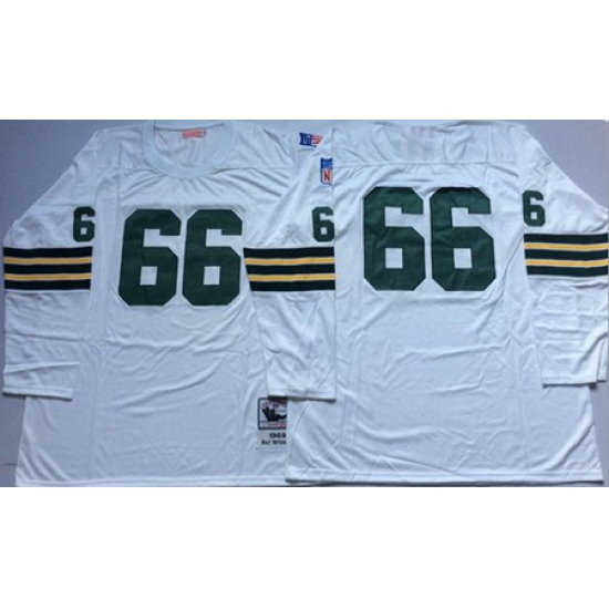 Mitchell&Ness 1969 Packers 66 Ray Nitschke White Throwback Stitched NFL Jersey Mitchell&Ness 1969 Packers 66 Ray Nitschke White Throwback Stitched NFL Jersey