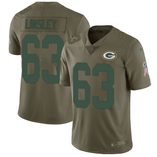 Nike Packers #63 Corey Linsley Olive Mens Stitched NFL Limited 2017 Salute To Service Jersey Nike Packers #63 Corey Linsley Olive Mens Stitched NFL Limited 2017 Salute To Service Jersey