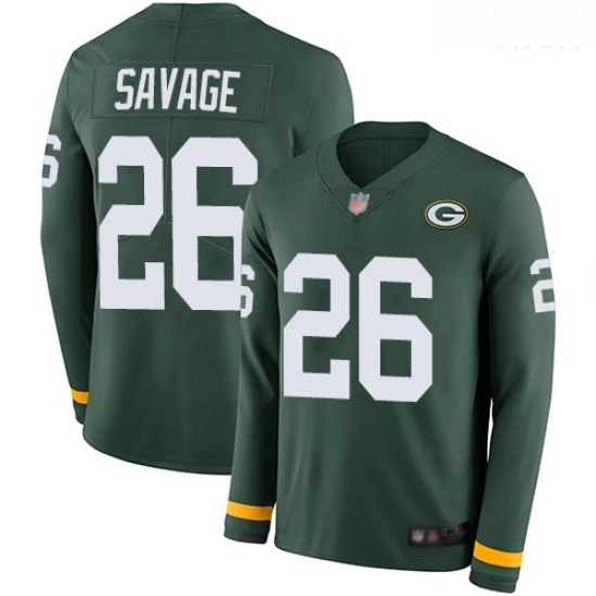 Packers 26 Darnell Savage Green Team Color Men Stitched Football Limited Therma Long Sleeve Jersey Packers 26 Darnell Savage Green Team Color Men Stitched Football Limited Therma Long Sleeve Jersey