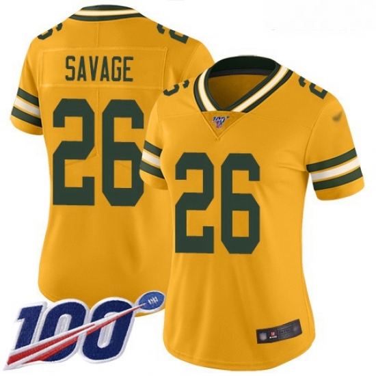Packers #26 Darnell Savage Gold Women Stitched Football Limited Inverted Legend 100th Season Jersey Packers #26 Darnell Savage Gold Women Stitched Football Limited Inverted Legend 100th Season Jersey