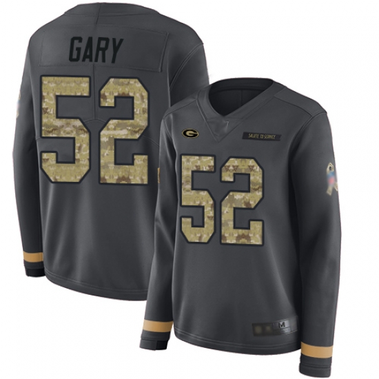 Packers 52 Rashan Gary Anthracite Salute to Service Women Stitched Football Limited Therma Long Sleeve Jersey Packers 52 Rashan Gary Anthracite Salute to Service Women Stitched Football Limited Therma Long Sleeve Jersey
