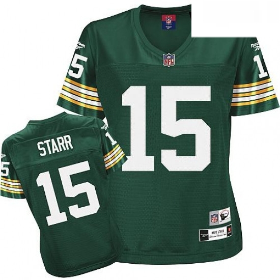 Reebok Green Bay Packers 15 Bart Starr Green Womens Throwback Team Color Premier EQT NFL Jersey Reebok Green Bay Packers 15 Bart Starr Green Womens Throwback Team Color Premier EQT NFL Jersey