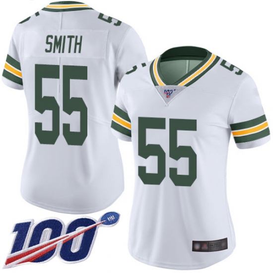 Women Packers 55 Za Darius Smith White Stitched Football 100th Season Vapor Limited Jersey Women Packers 55 Za Darius Smith White Stitched Football 100th Season Vapor Limited Jersey