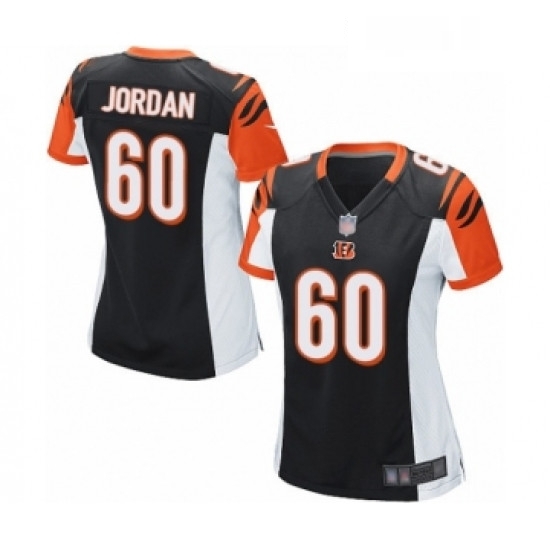 Womens Cincinnati Bengals 60 Michael Jordan Game Black Team Color Football Jersey Womens Cincinnati Bengals 60 Michael Jordan Game Black Team Color Football Jersey