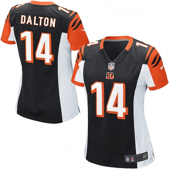 Womens Nike Cincinnati Bengals 14 Andy Dalton Game Black Team Color NFL Jersey Womens Nike Cincinnati Bengals 14 Andy Dalton Game Black Team Color NFL Jersey
