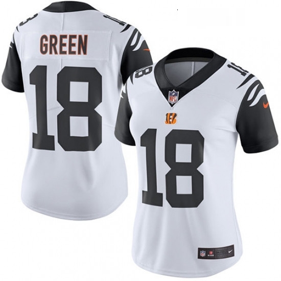 Womens Nike Cincinnati Bengals 18 AJ Green Limited White Rush Vapor Untouchable NFL Jersey Womens Nike Cincinnati Bengals 18 AJ Green Limited White Rush Vapor Untouchable NFL Jersey