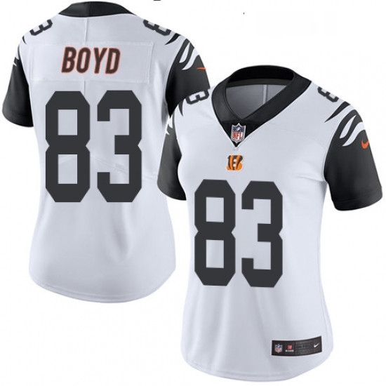 Womens Nike Cincinnati Bengals 83 Tyler Boyd Limited White Rush Vapor Untouchable NFL Jersey Womens Nike Cincinnati Bengals 83 Tyler Boyd Limited White Rush Vapor Untouchable NFL Jersey