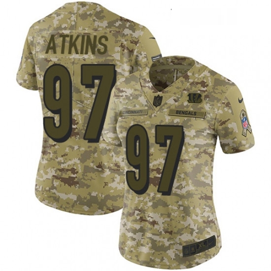 Womens Nike Cincinnati Bengals 97 Geno Atkins Limited Camo 2018 Salute to Service NFL Jersey Womens Nike Cincinnati Bengals 97 Geno Atkins Limited Camo 2018 Salute to Service NFL Jersey