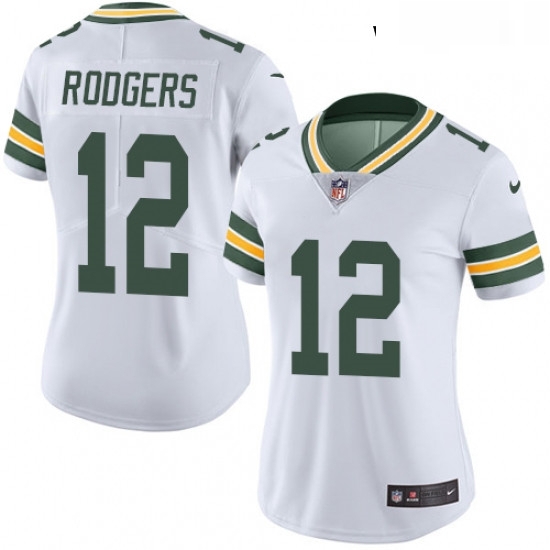 Womens Nike Green Bay Packers 12 Aaron Rodgers White Vapor Untouchable Limited Player NFL Jersey Womens Nike Green Bay Packers 12 Aaron Rodgers White Vapor Untouchable Limited Player NFL Jersey