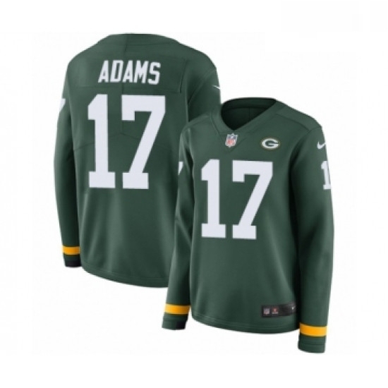 Womens Nike Green Bay Packers 17 Davante Adams Limited Green Therma Long Sleeve NFL Jersey Womens Nike Green Bay Packers 17 Davante Adams Limited Green Therma Long Sleeve NFL Jersey