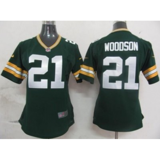Womens Nike Green Bay Packers 21 Woodson Green Nike NFL Jerseys Womens Nike Green Bay Packers 21 Woodson Green Nike NFL Jerseys