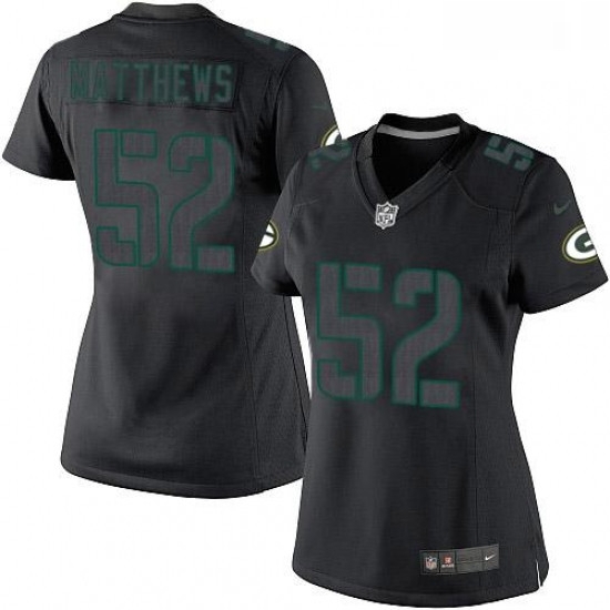 Womens Nike Green Bay Packers 52 Clay Matthews Limited Black Impact NFL Jersey Womens Nike Green Bay Packers 52 Clay Matthews Limited Black Impact NFL Jersey