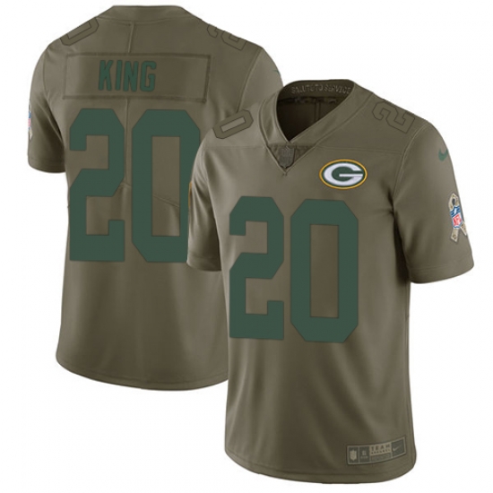 Youth Nike Packers #20 Kevin King Olive Stitched NFL Limited 2017 Salute to Service Jersey Youth Nike Packers #20 Kevin King Olive Stitched NFL Limited 2017 Salute to Service Jersey