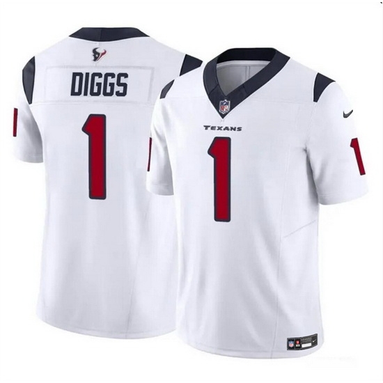 Men Houston Texans 1 Stefon Diggs White 2024 F U S E Vapor Untouchable Stitched Football Jersey Men Houston Texans 1 Stefon Diggs White 2024 F U S E Vapor Untouchable Stitched Football Jersey