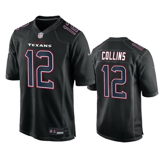 Men Houston Texans 12 Nico Collins Black Fashion Vapor Untouchable Limited Stitched Football Jersey Men Houston Texans 12 Nico Collins Black Fashion Vapor Untouchable Limited Stitched Football Jersey