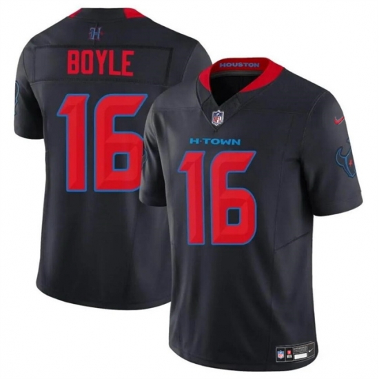 Men Houston Texans 16 Tim Boyle Navy 2024 2nd Alternate F U S E Vapor Stitched Jersey Men Houston Texans 16 Tim Boyle Navy 2024 2nd Alternate F U S E Vapor Stitched Jersey