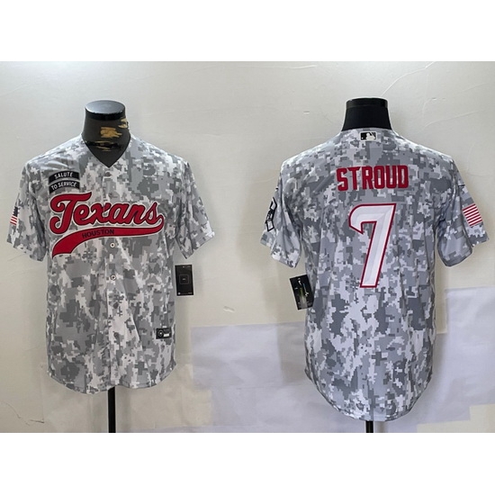 Men Houston Texans 7 C J Stroud Camo With Patch Cool Base Stitched Baseball Jersey 1 Men Houston Texans 7 C J Stroud Camo With Patch Cool Base Stitched Baseball Jersey 1
