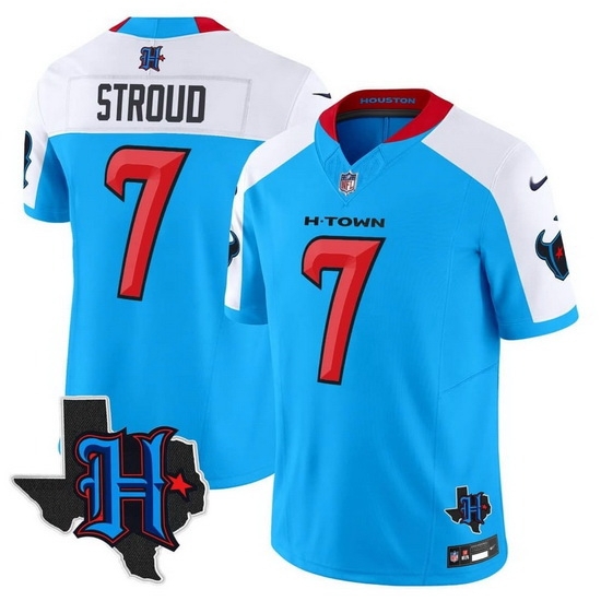 Men Houston Texans Active Player Custom Blue White 2024 F U S E Limited Stitched Jersey Men Houston Texans Active Player Custom Blue White 2024 F U S E Limited Stitched Jersey