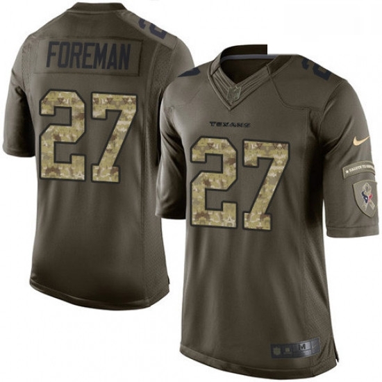 Men Nike Houston Texans 27 DOnta Foreman Limited Green Salute to Service NFL Jersey Men Nike Houston Texans 27 DOnta Foreman Limited Green Salute to Service NFL Jersey
