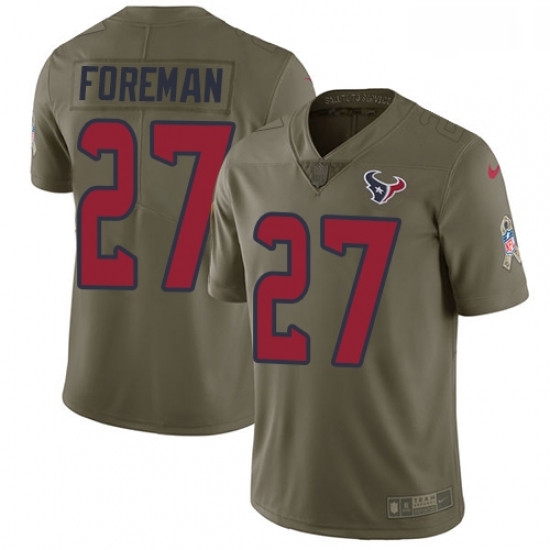 Men Nike Houston Texans 27 DOnta Foreman Limited Olive 2017 Salute to Service NFL Jersey Men Nike Houston Texans 27 DOnta Foreman Limited Olive 2017 Salute to Service NFL Jersey