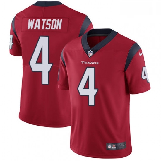 Men Nike Houston Texans 4 Deshaun Watson Limited Red Alternate Vapor Untouchable NFL Jersey Men Nike Houston Texans 4 Deshaun Watson Limited Red Alternate Vapor Untouchable NFL Jersey