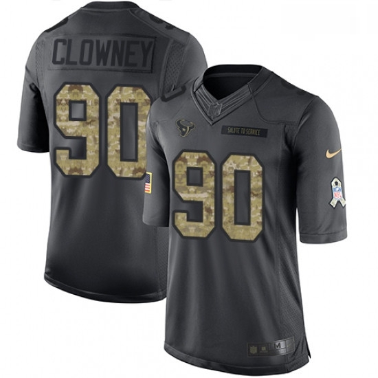Men Nike Houston Texans 90 Jadeveon Clowney Limited Black 2016 Salute to Service NFL Jersey Men Nike Houston Texans 90 Jadeveon Clowney Limited Black 2016 Salute to Service NFL Jersey