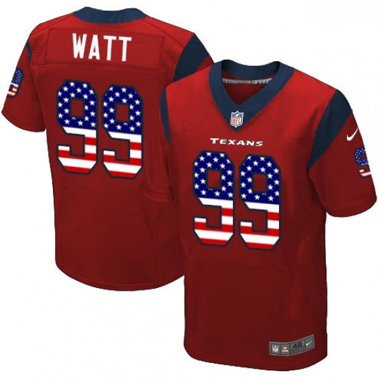 Men Nike Houston Texans 99 JJ Watt Elite Red Alternate USA Flag Fashion NFL Jersey Men Nike Houston Texans 99 JJ Watt Elite Red Alternate USA Flag Fashion NFL Jersey