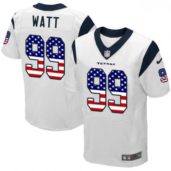Men Nike Houston Texans 99 JJ Watt Elite White Road USA Flag Fashion NFL Jersey Men Nike Houston Texans 99 JJ Watt Elite White Road USA Flag Fashion NFL Jersey