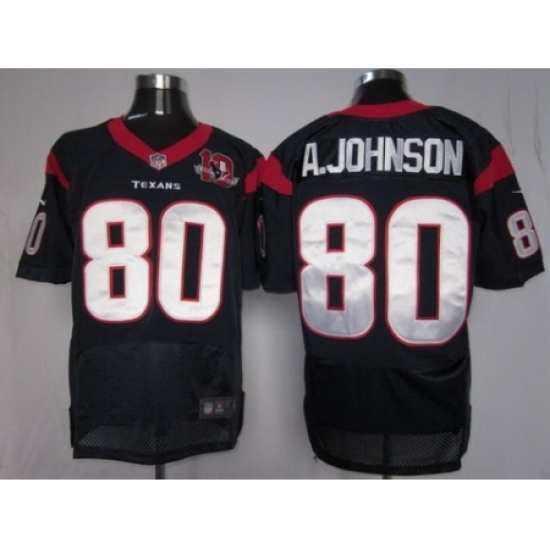 Nike Houston Texans 80 Andre Johnson Blue Elite W 10th Patch NFL Jersey Nike Houston Texans 80 Andre Johnson Blue Elite W 10th Patch NFL Jersey