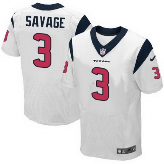 Nike Texans #3 Tom Savage White Mens Stitched NFL Elite Jersey Nike Texans #3 Tom Savage White Mens Stitched NFL Elite Jersey
