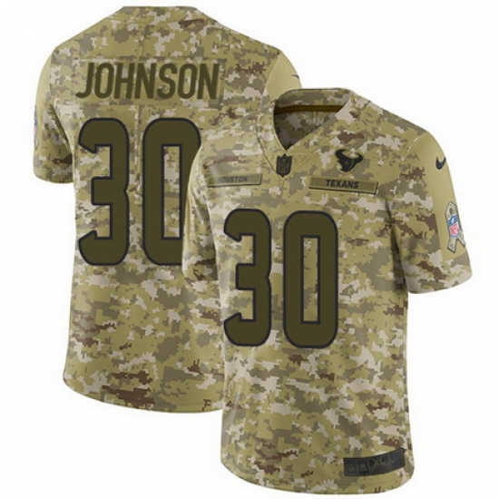 Nike Texans #30 Kevin Johnson Camo Mens Stitched NFL Limited 2018 Salute To Service Jersey Nike Texans #30 Kevin Johnson Camo Mens Stitched NFL Limited 2018 Salute To Service Jersey