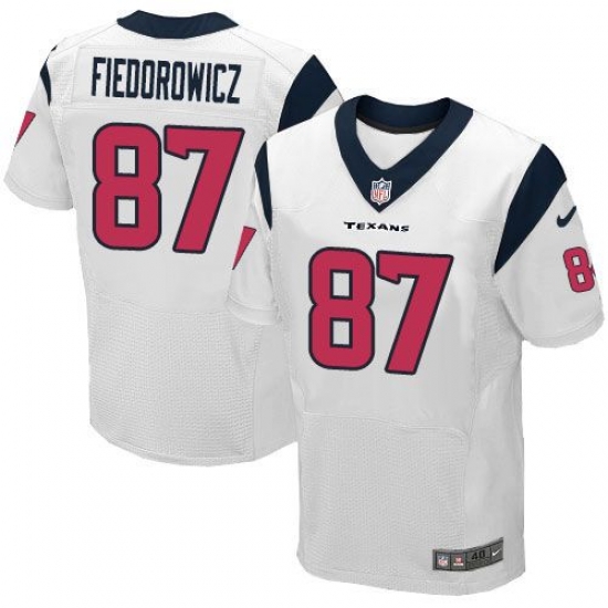 Nike Texans #87 C J Fiedorowicz White Mens Stitched NFL Elite Jersey Nike Texans #87 C J Fiedorowicz White Mens Stitched NFL Elite Jersey