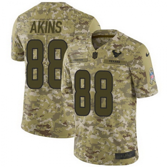 Nike Texans #88 Jordan Akins Camo Mens Stitched NFL Limited 2018 Salute To Service Jersey Nike Texans #88 Jordan Akins Camo Mens Stitched NFL Limited 2018 Salute To Service Jersey